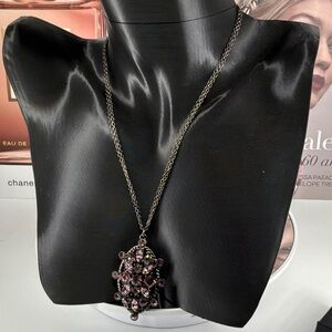 Elegant Purple/Pink Crystal Pendant Necklace P80